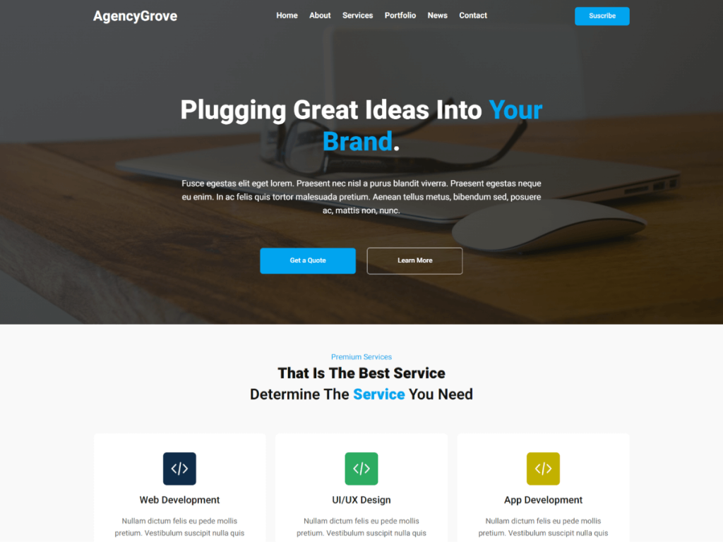 AgencyGrove screenshot