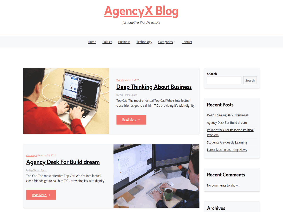 AgencyX Blog Screenshot