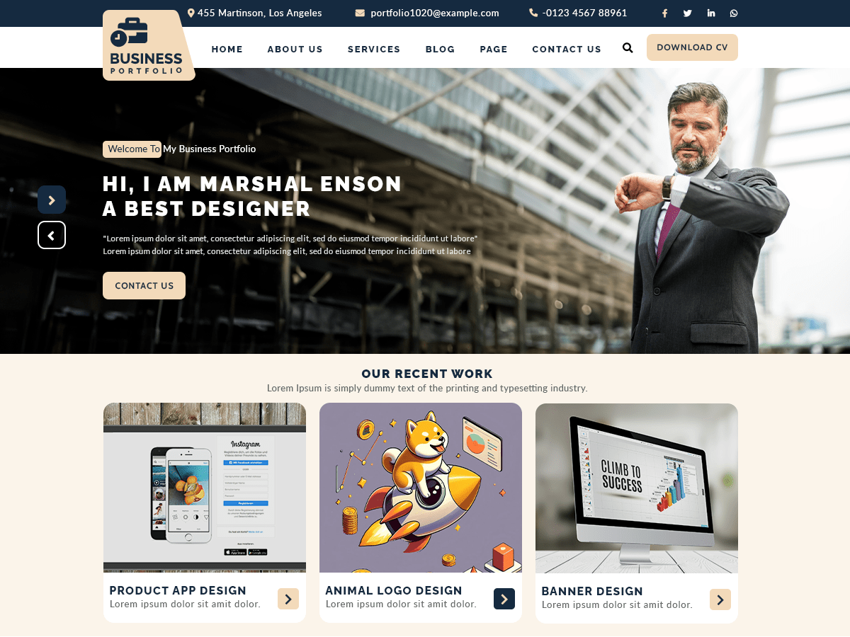 Alpha Business Portfolio Screenshot