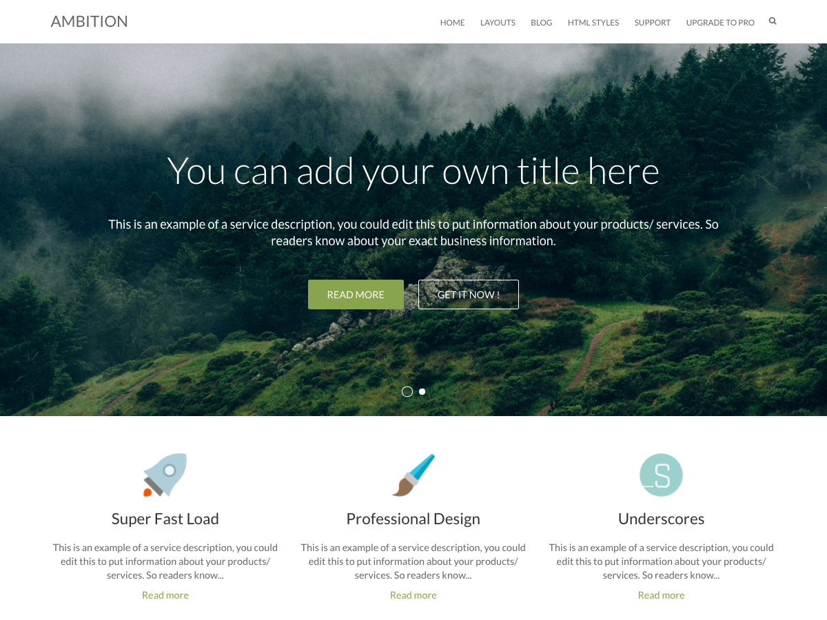Ambition WordPress Theme by themehorse