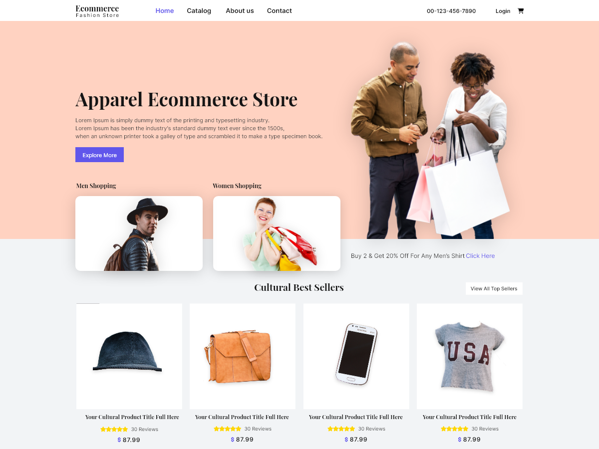 Apparel Ecommerce Store screenshot