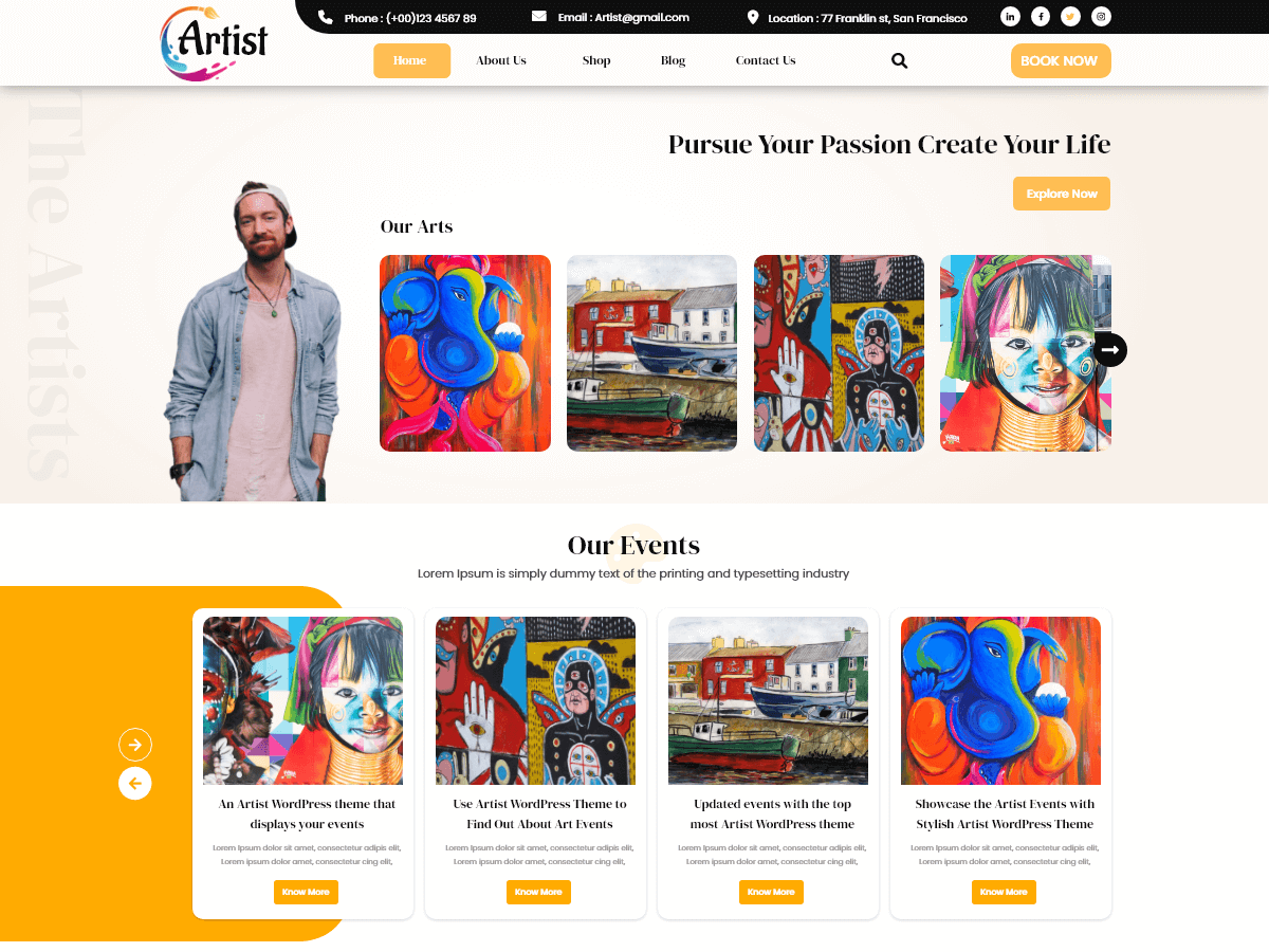 Artist Portfolio screenshot