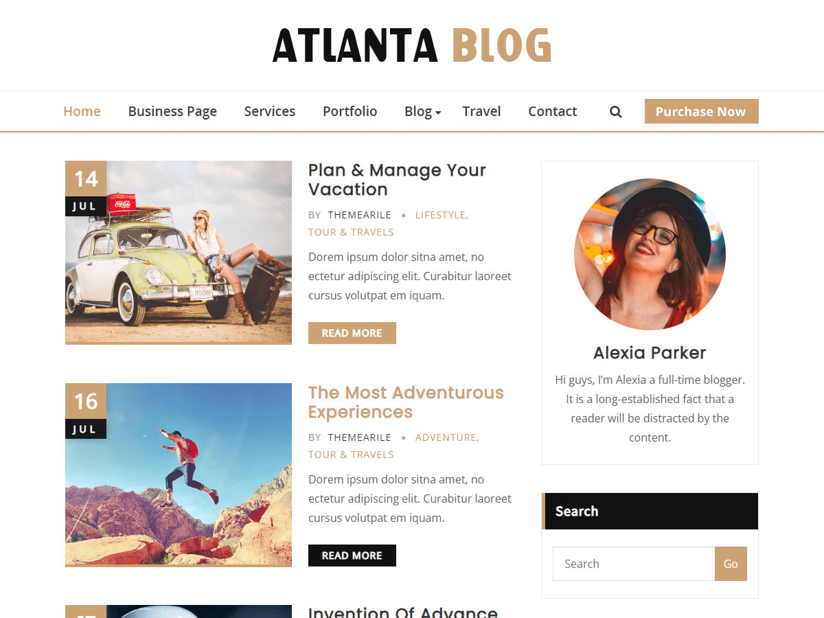 Atlanta Blog screenshot