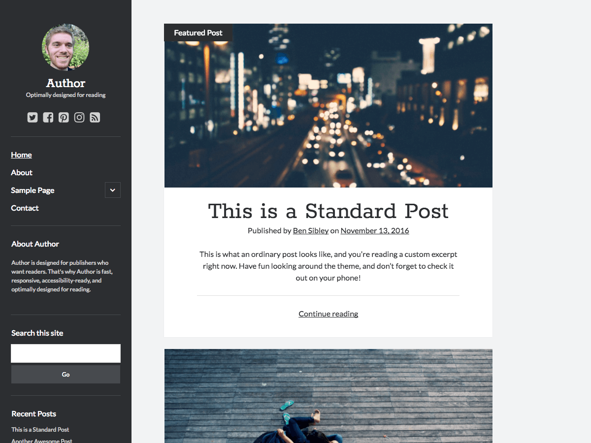 Author WordPress Theme by themehorse