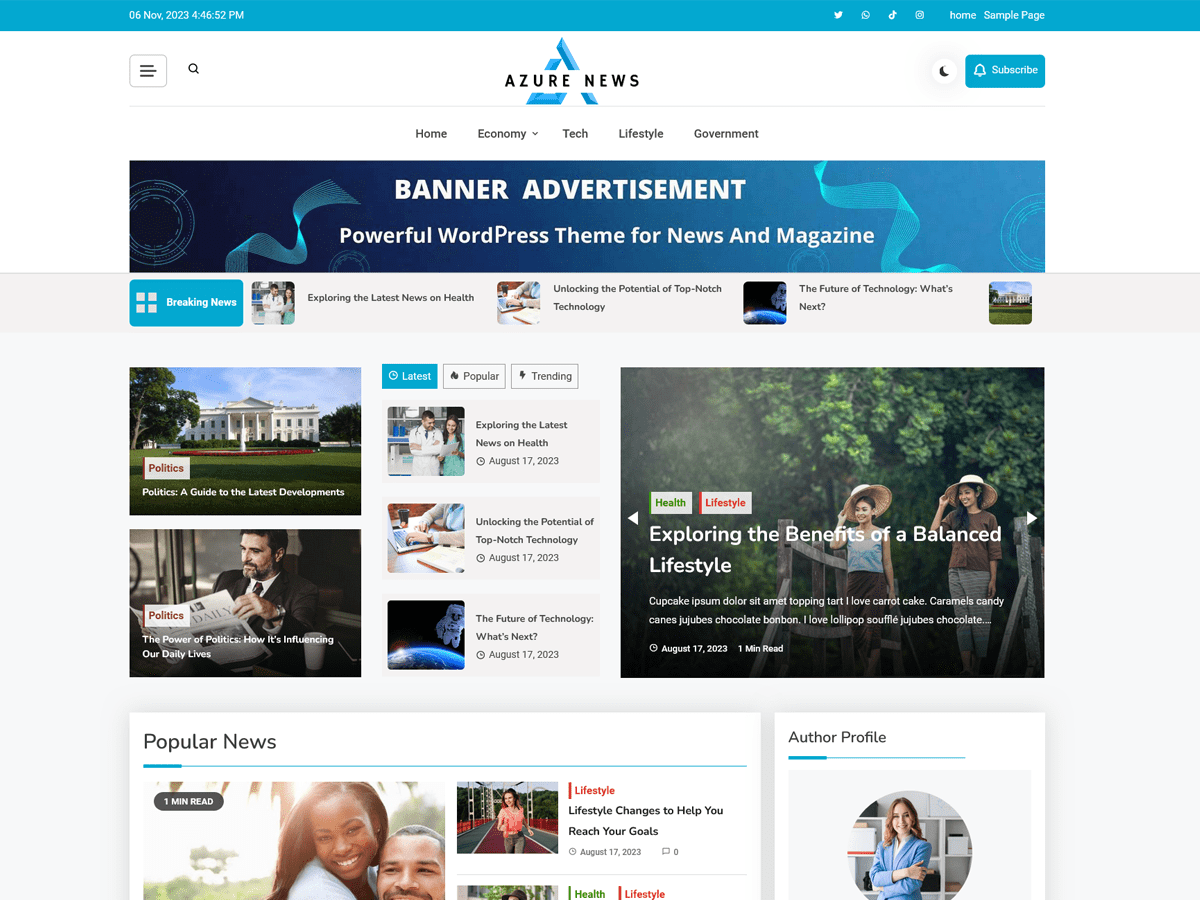 Azure News Screenshot