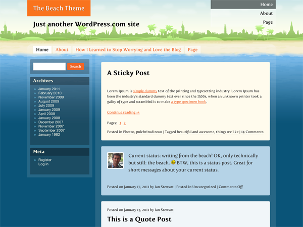 Template wordpress Beach Template wordpress Beach