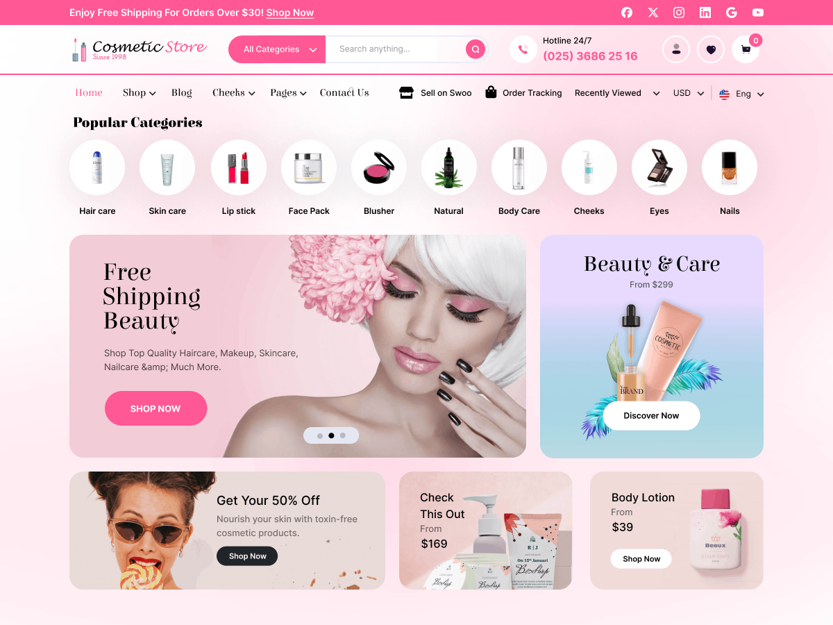 Beauty Cosmetic Store Screenshot