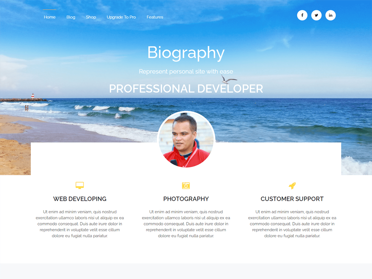 Biography WordPress Theme by yamchhetri