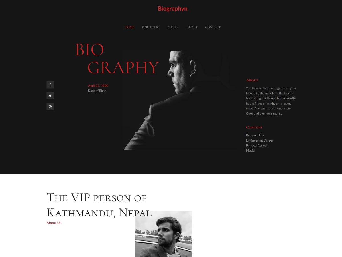 Biographyn Screenshot