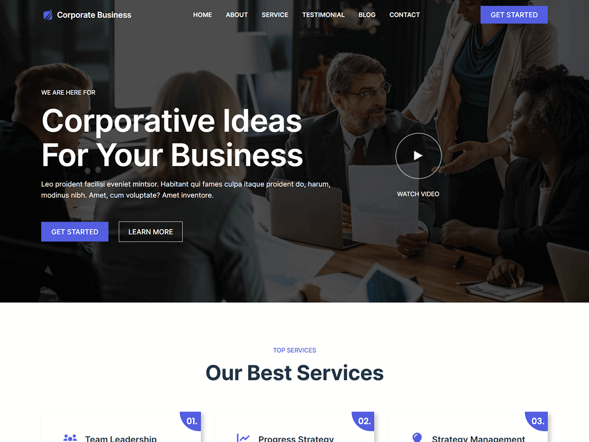 Blockskit Corporate Business Screenshot
