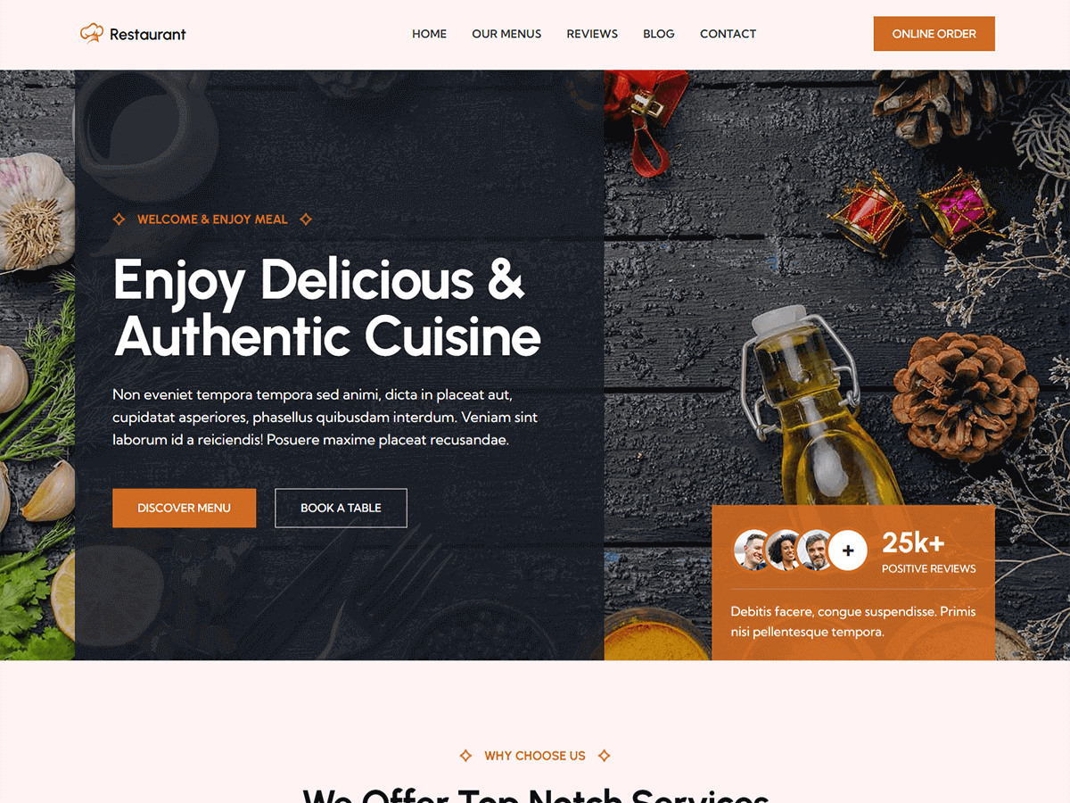 Blockskit Restaurant Screenshot