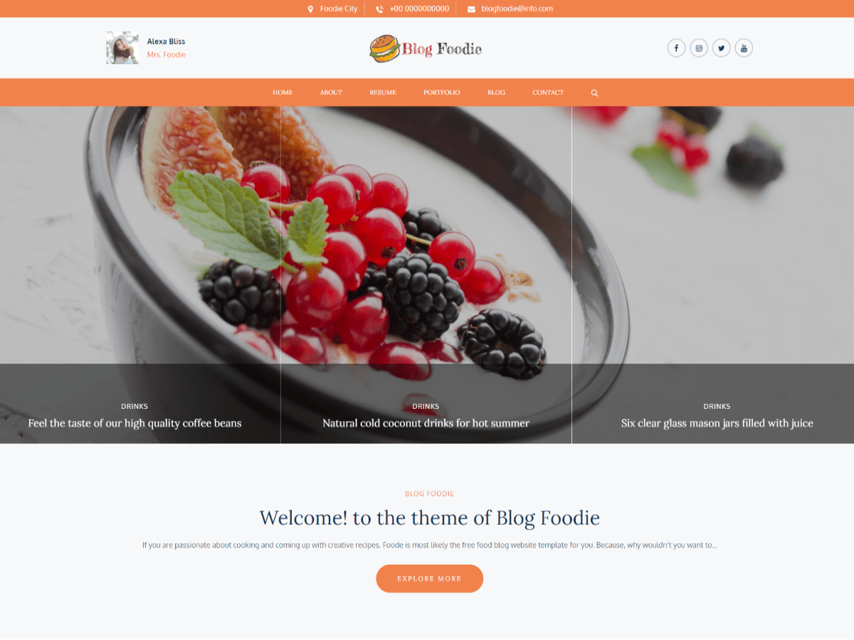 Blog Foodie Screenshot