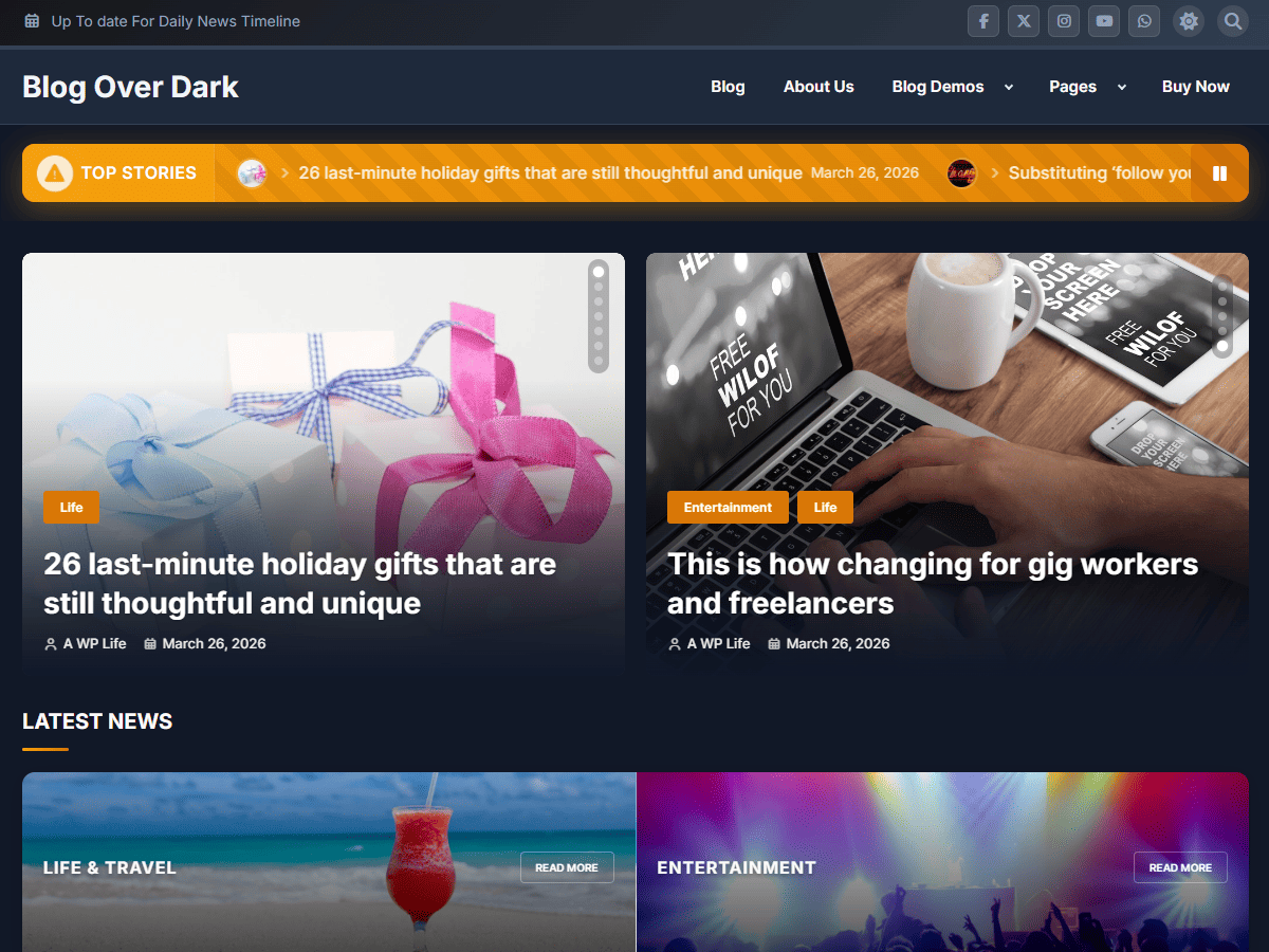 Blog Over Dark