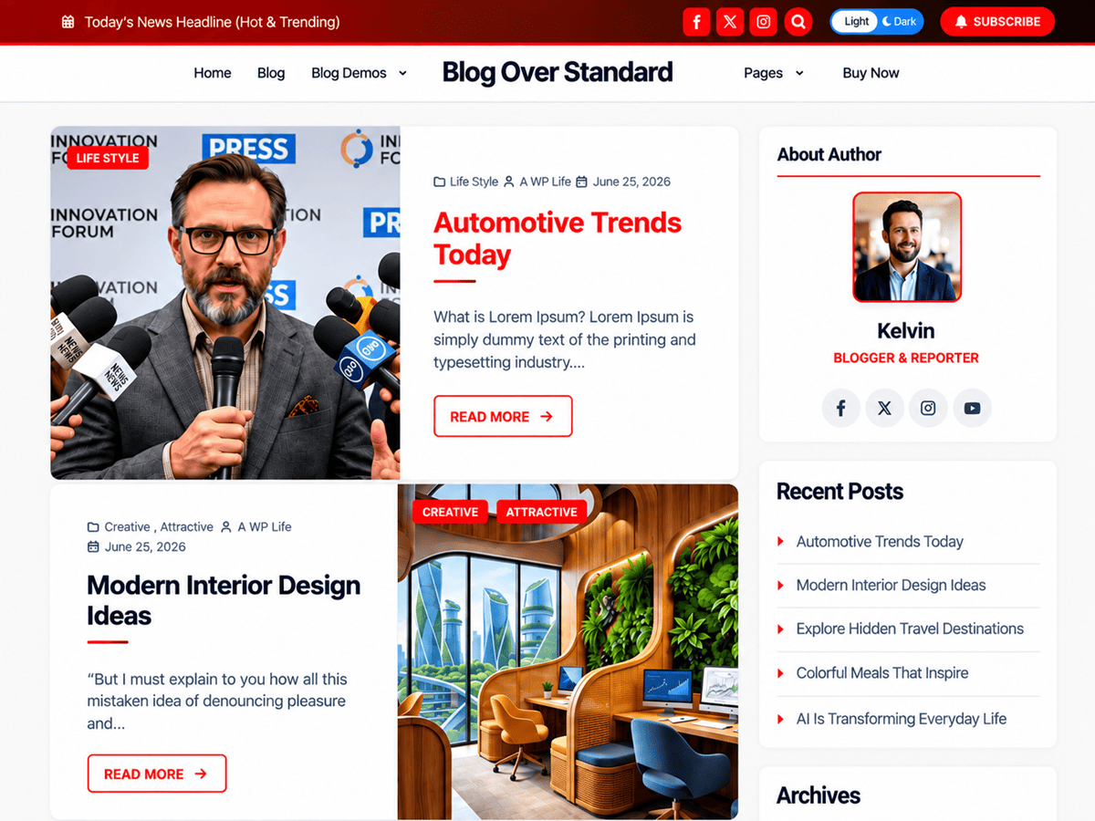Blog Over Standard