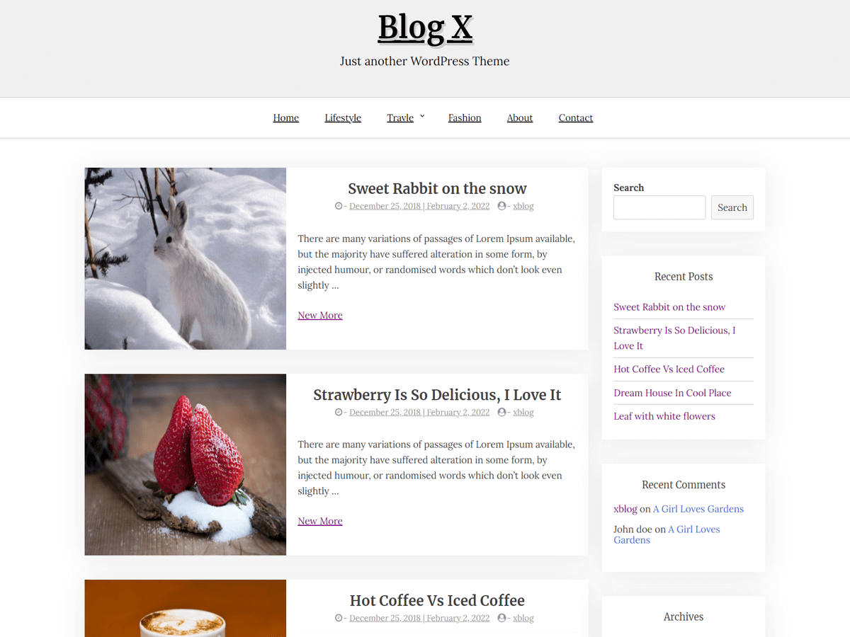 Blog X Screenshot