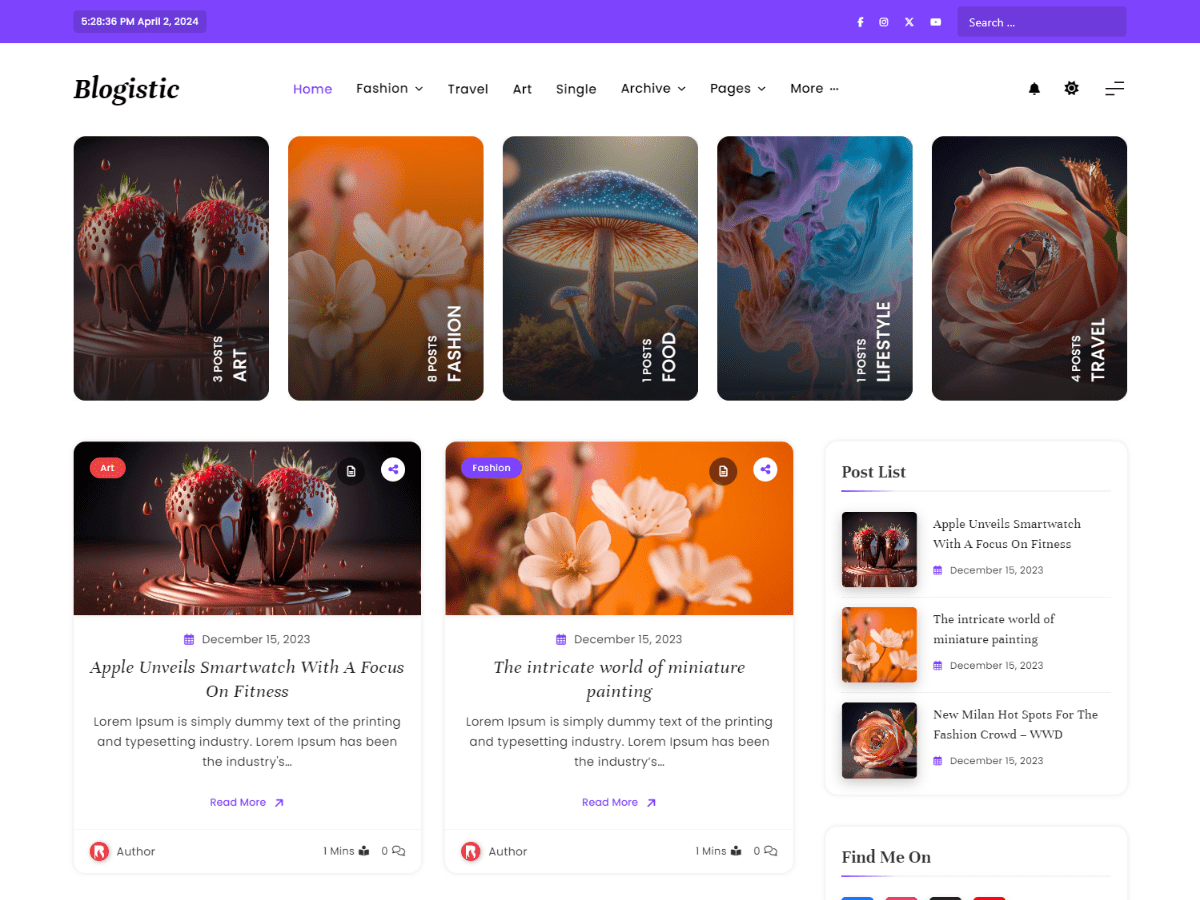 Blogistic screenshot
