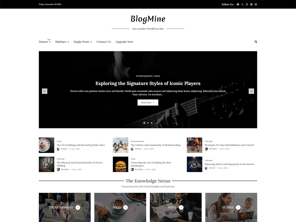 Blogmine screenshot