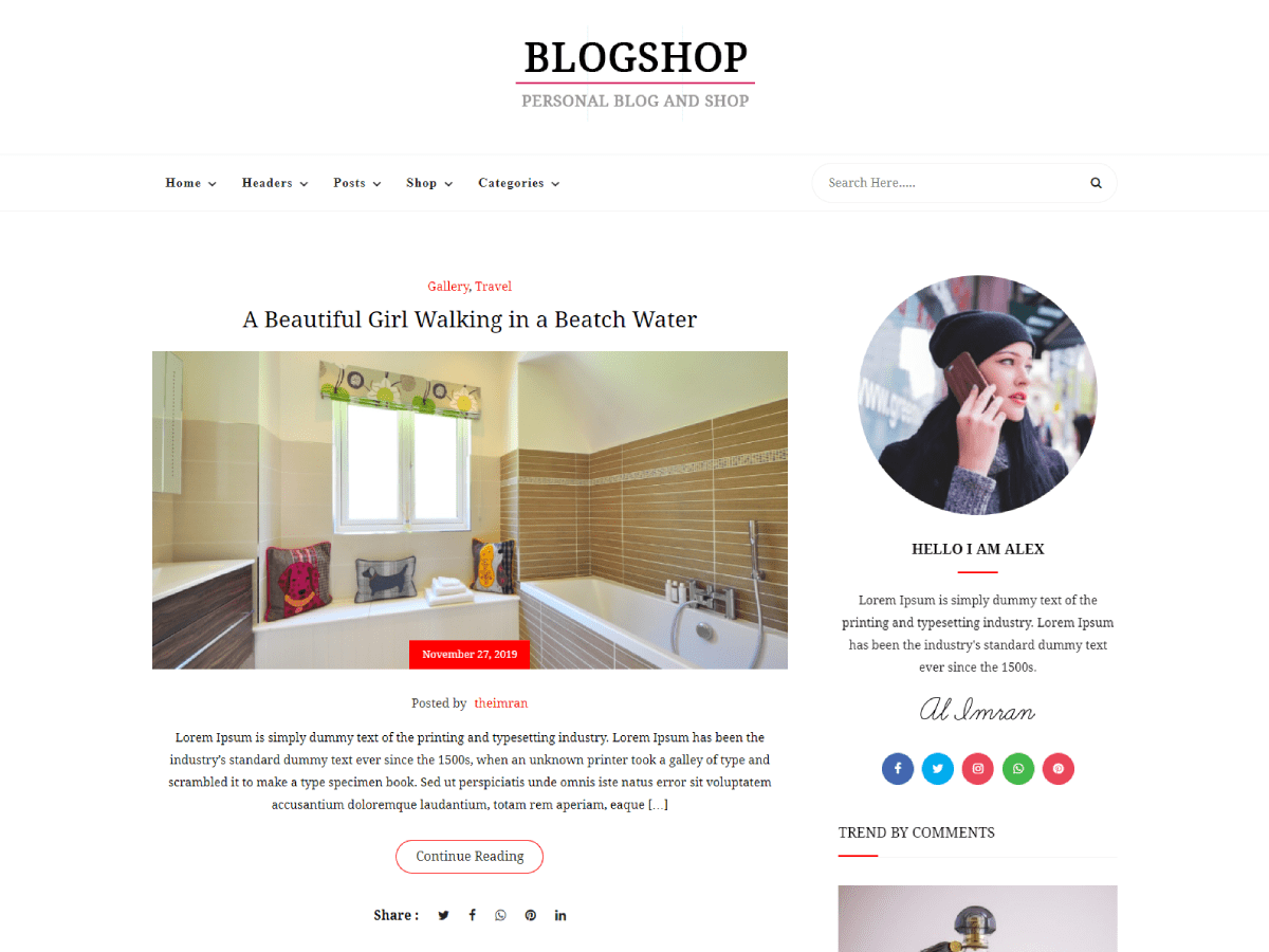 BlogShop Screenshot