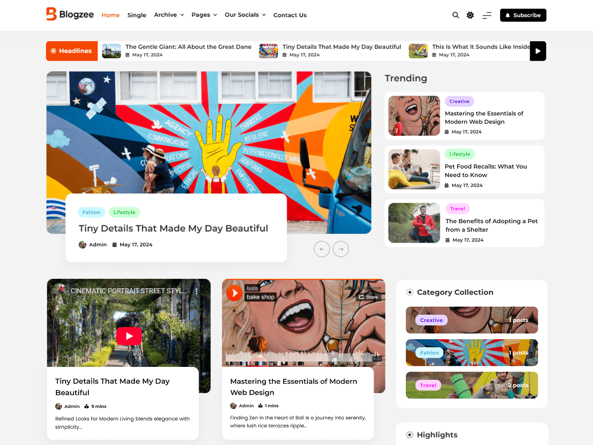Blogzee screenshot