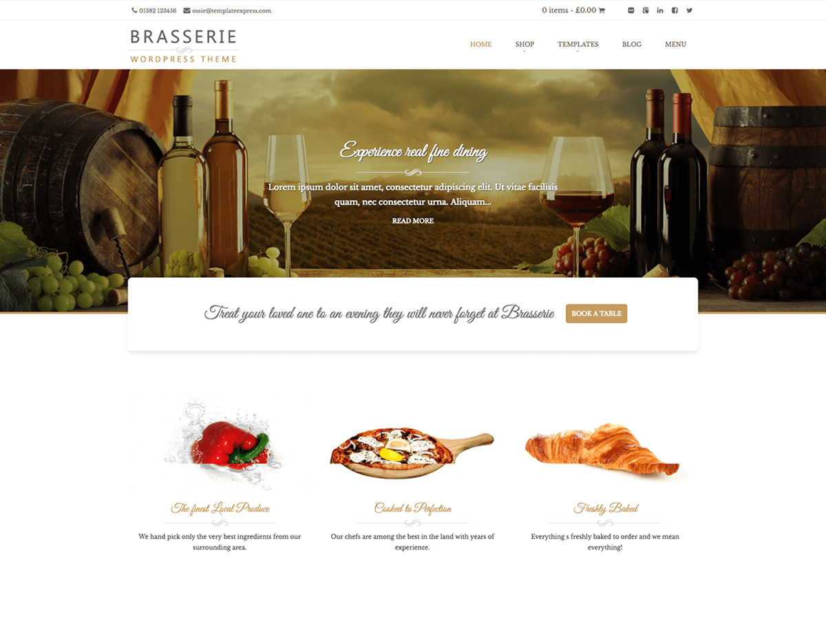 Brasserie WordPress Theme by danstriker