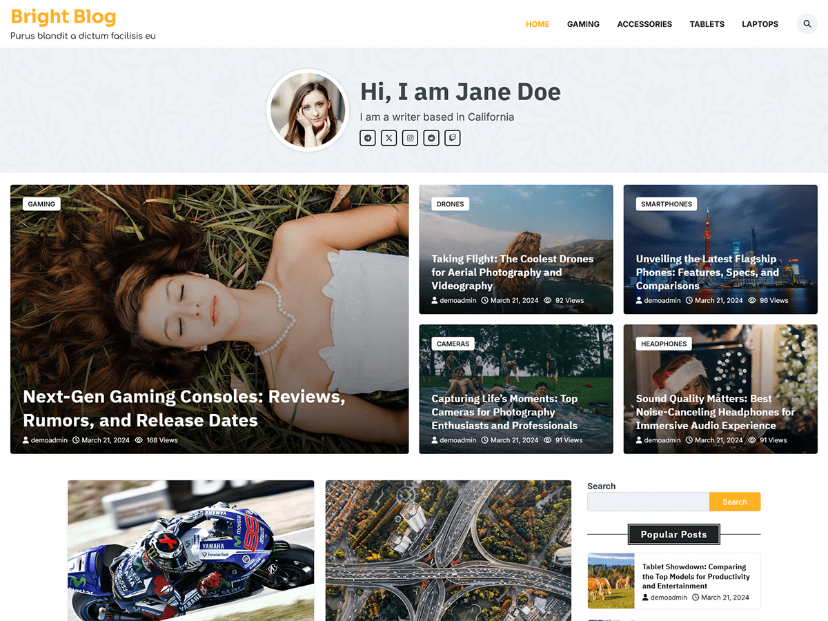 Bright Blog Screenshot