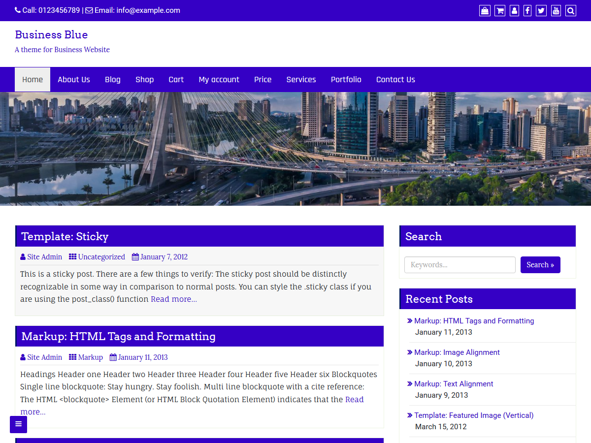 Business Blue Screenshot