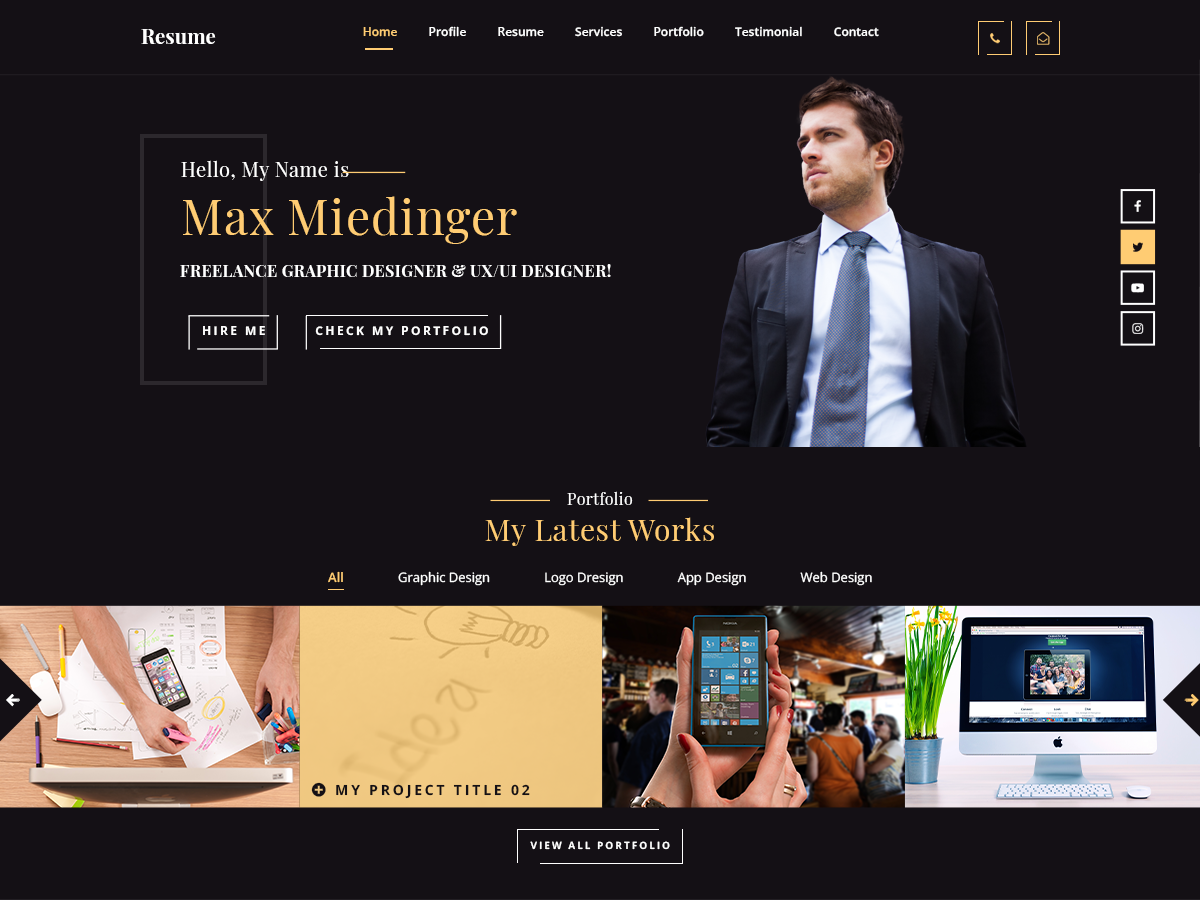 Business Card Resume screenshot