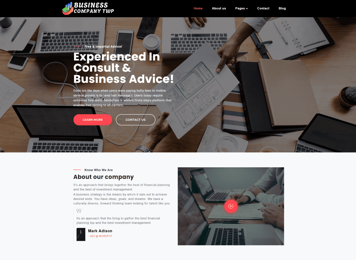 Aperçu du thème : Business Company TWP