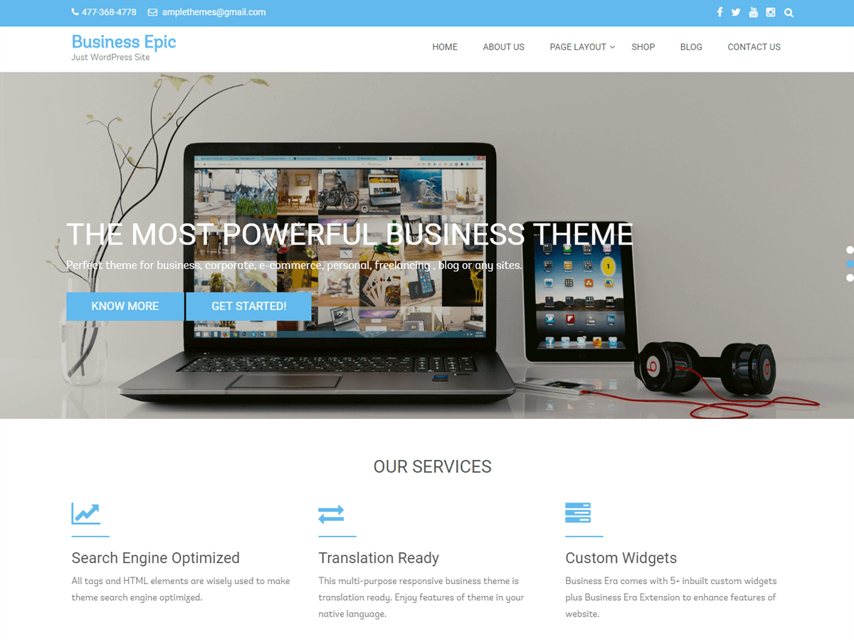 Business Epic WordPress Theme by alexvtn
