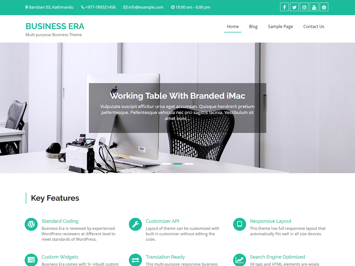 Business Era WordPress Theme by pangolinthemes