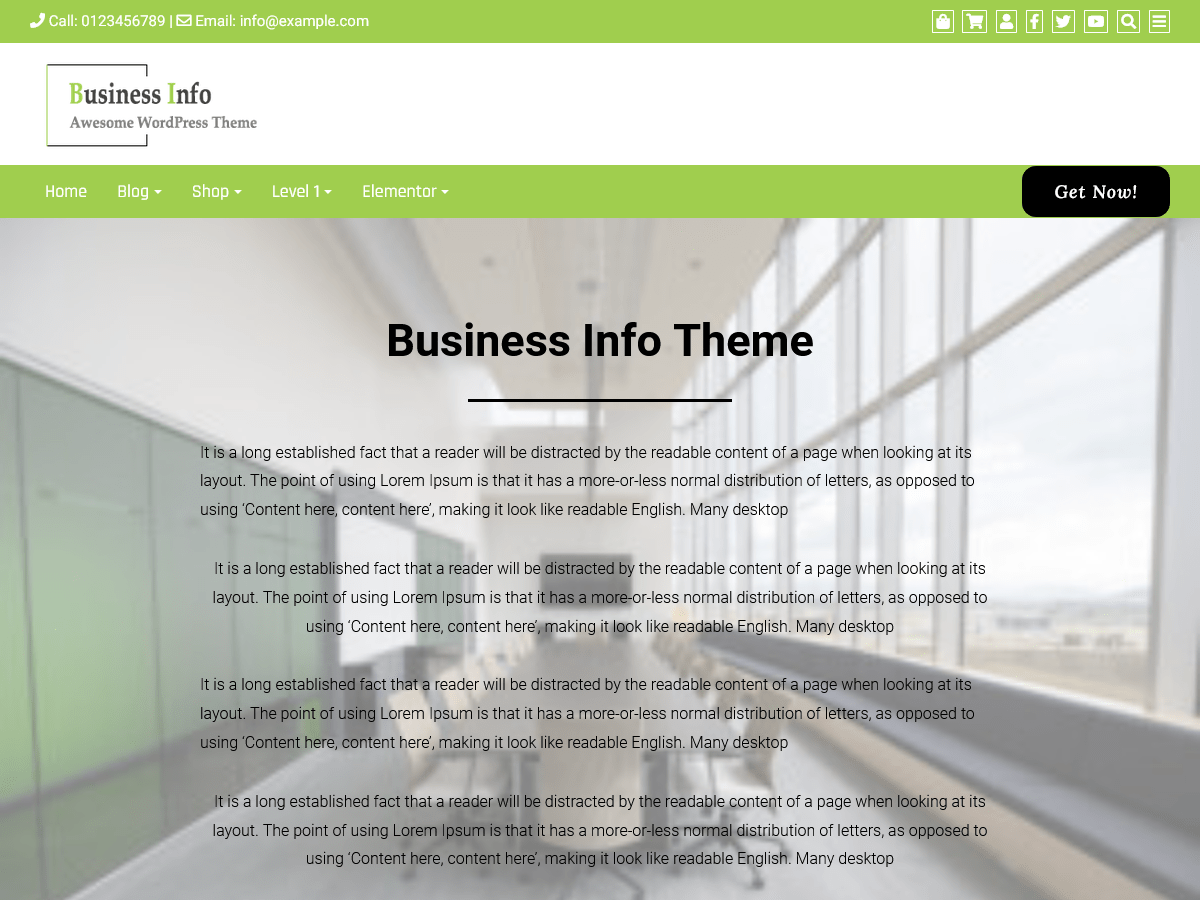 Business Info Screenshot