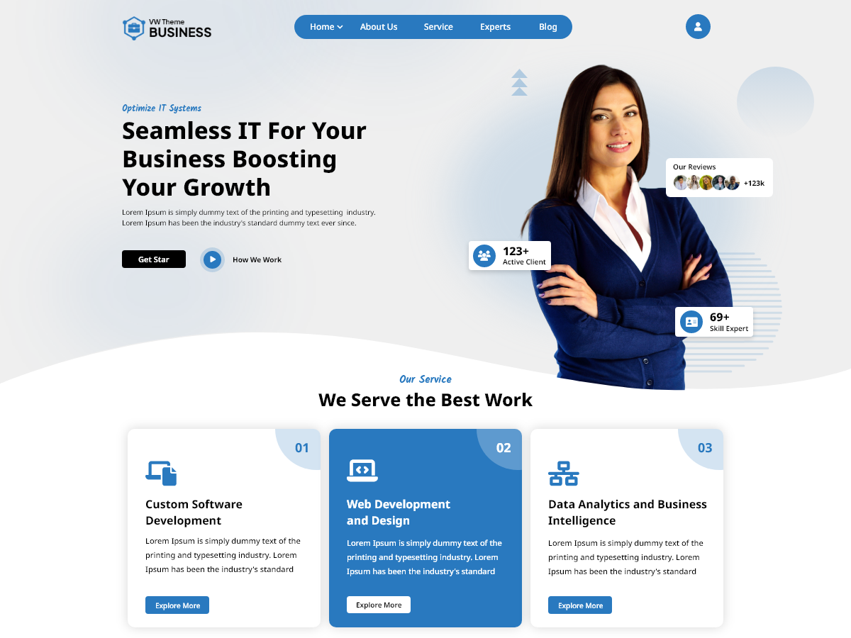 Business Landing Page screenshot