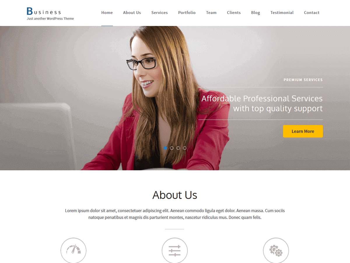 Business One Page screenshot