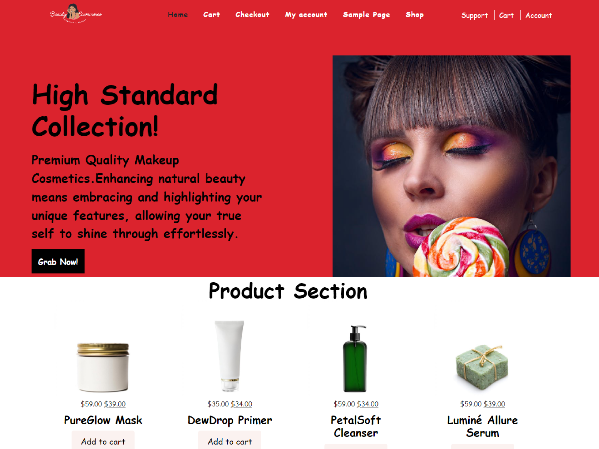 CA Beauty Ecommerce screenshot