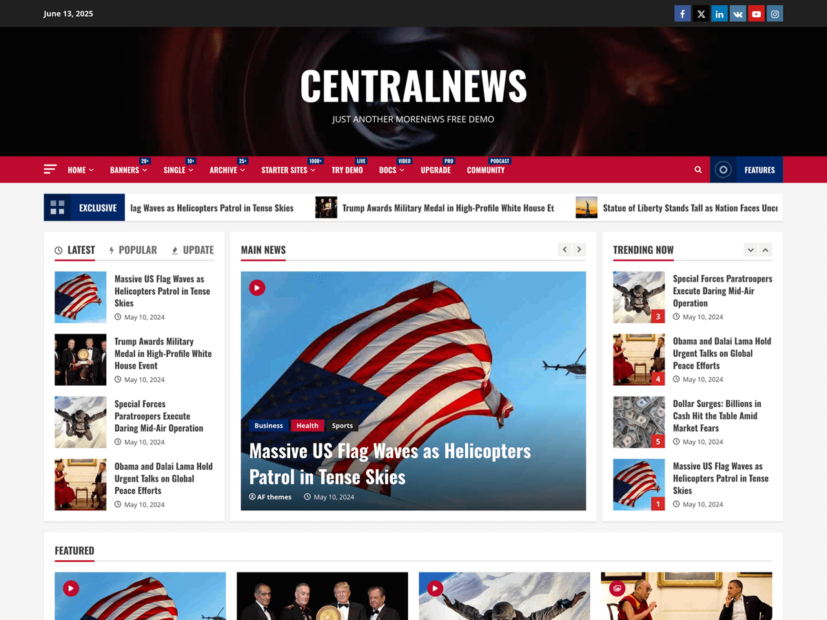 CentralNews running inside a SandyWP sandbox