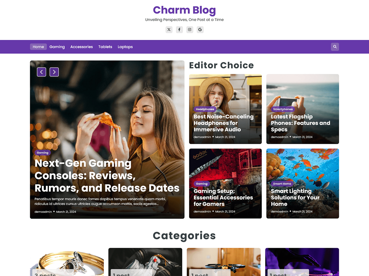Charm Blog screenshot