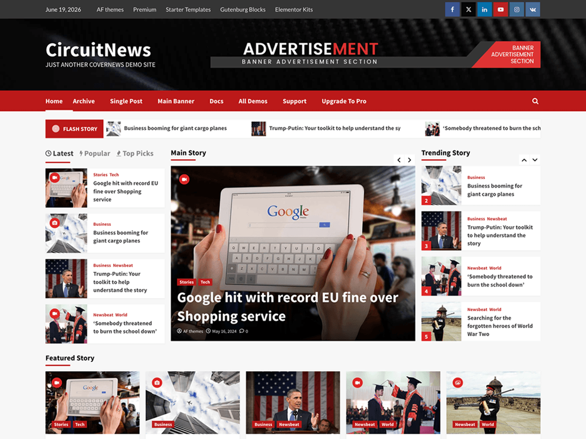 CircuitNews WordPress 主题预览图,适合文旅
