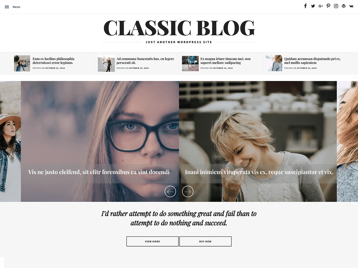 Classic Blog screenshot