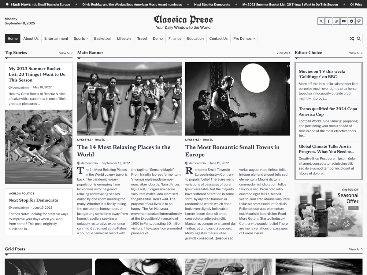 Classica Press screenshot