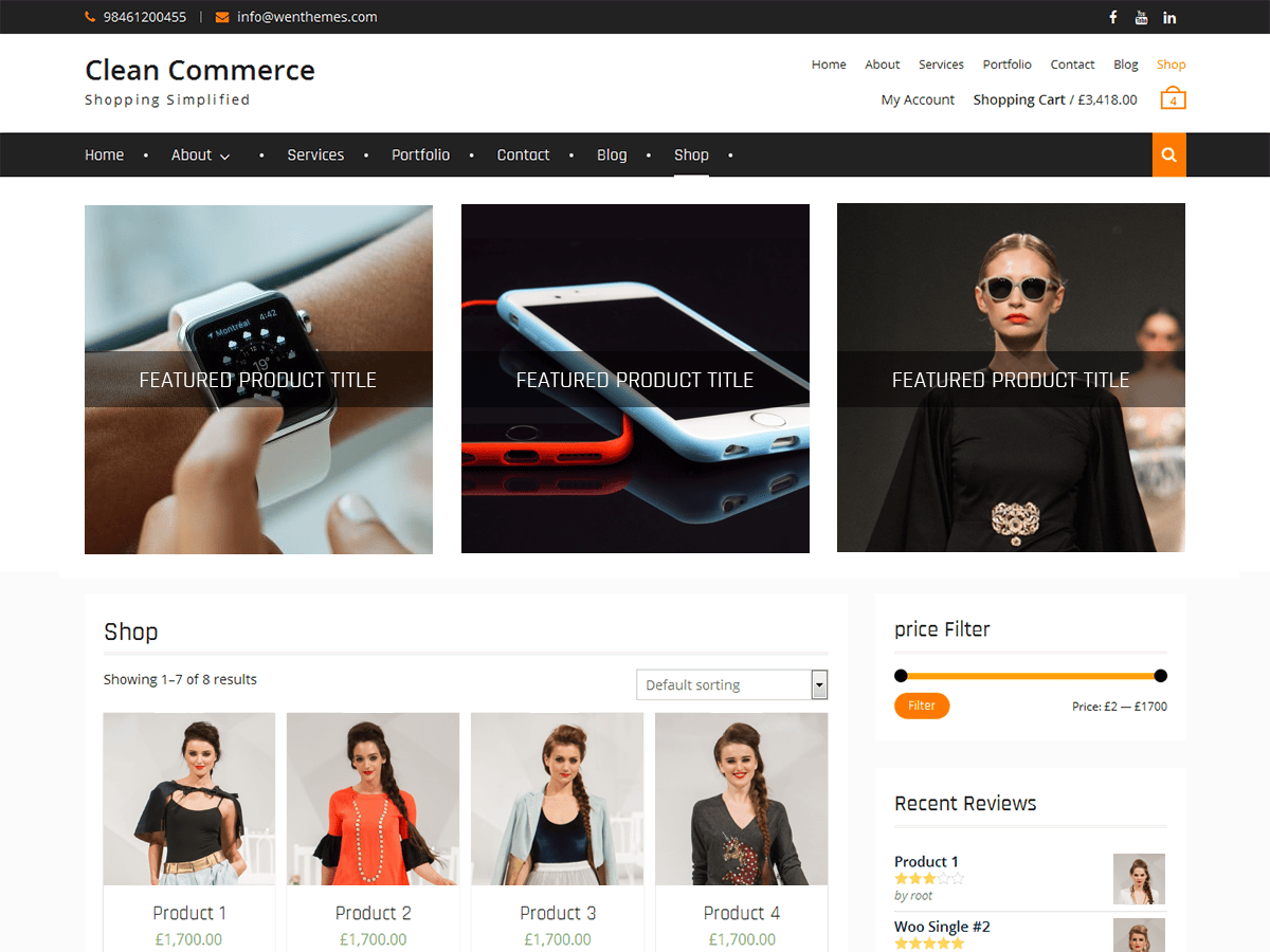 Clean Commerce WordPress Theme by wenthemes