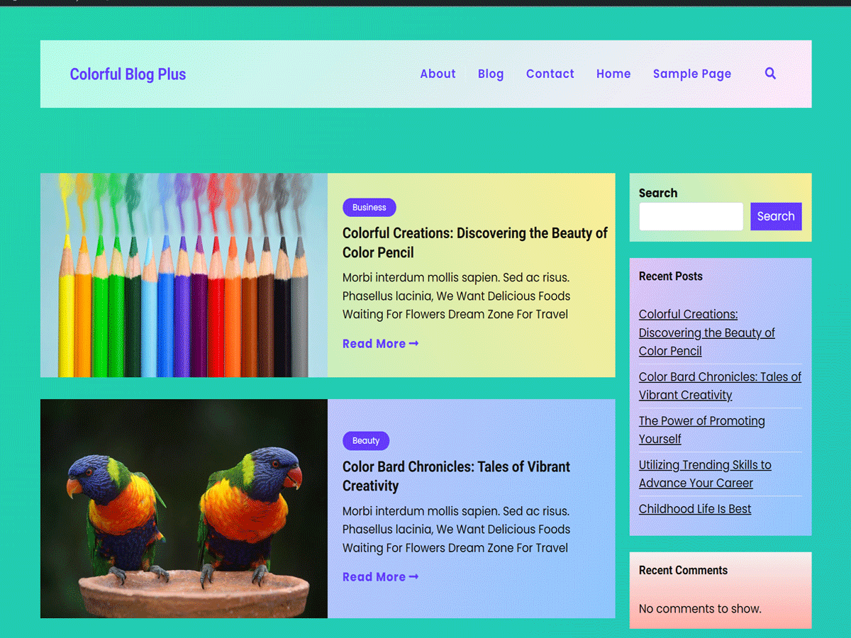 Colorful Blog Plus Screenshot