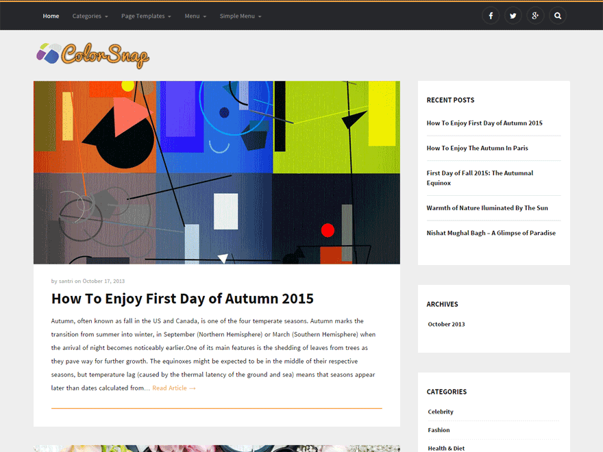 ColorSnap WordPress Theme by blossomthemes