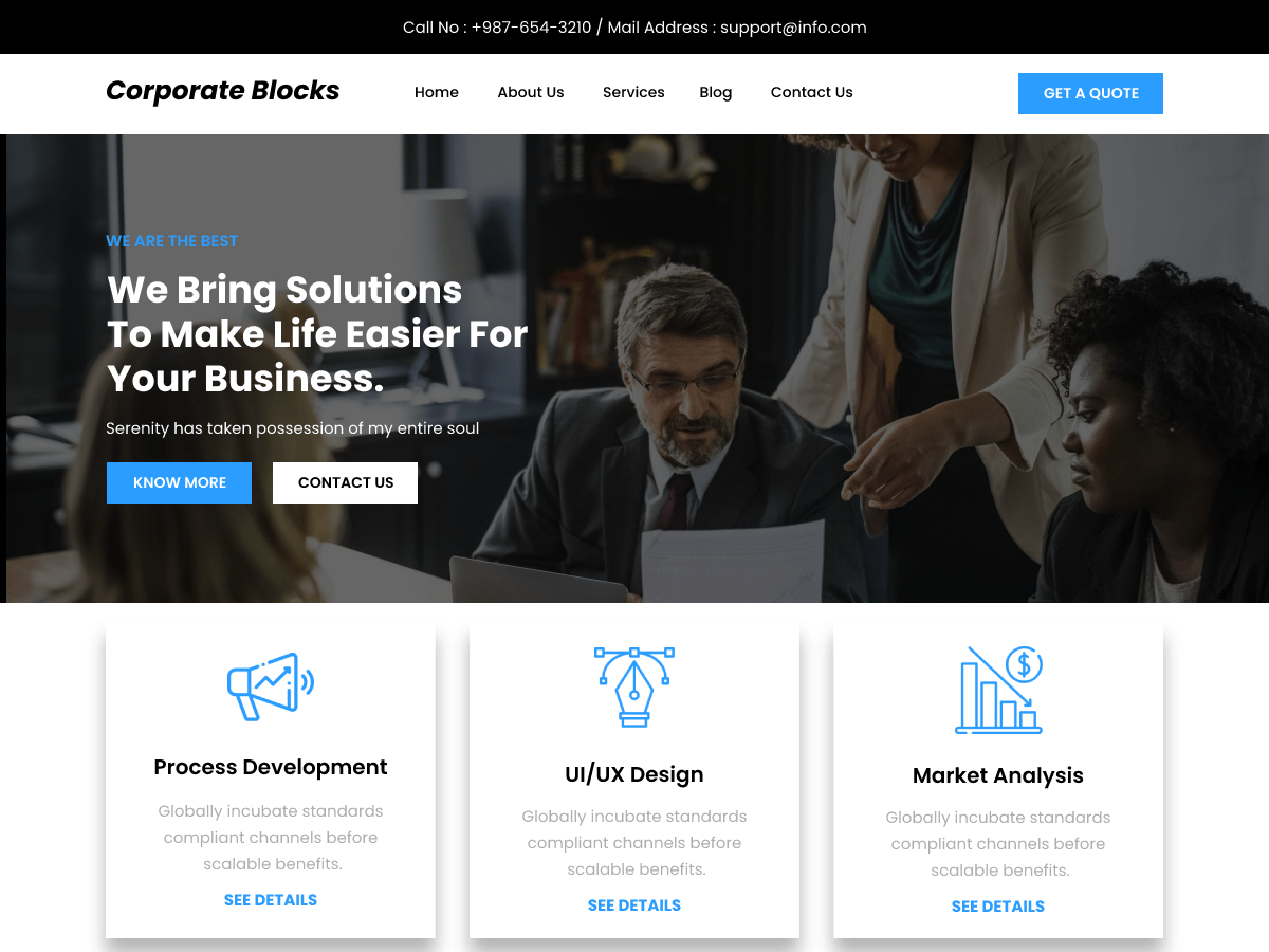 ערכת עיצוב Corporate Blocks — WordPress.com