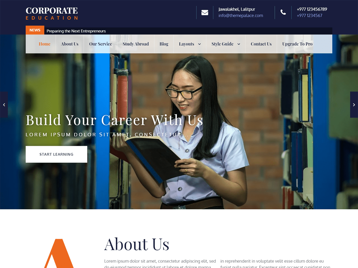 Corporate Education Screenshot