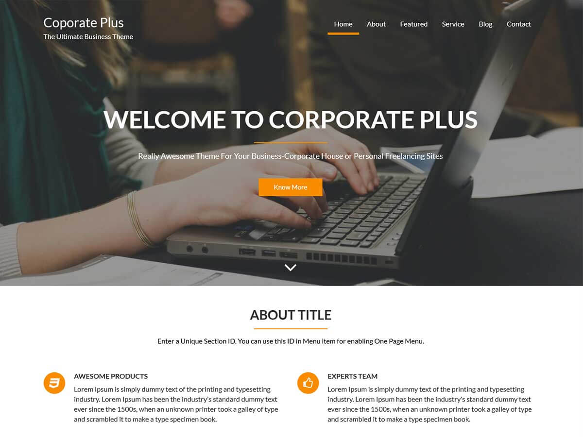 Corporate plus WordPress Theme by acmethemes