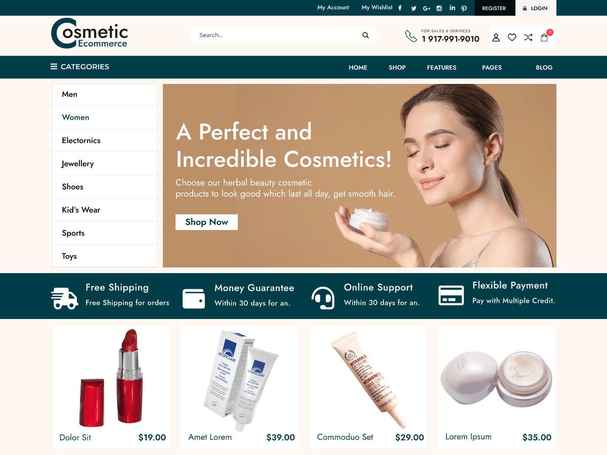 Cosmetic Ecommerce Store screenshot