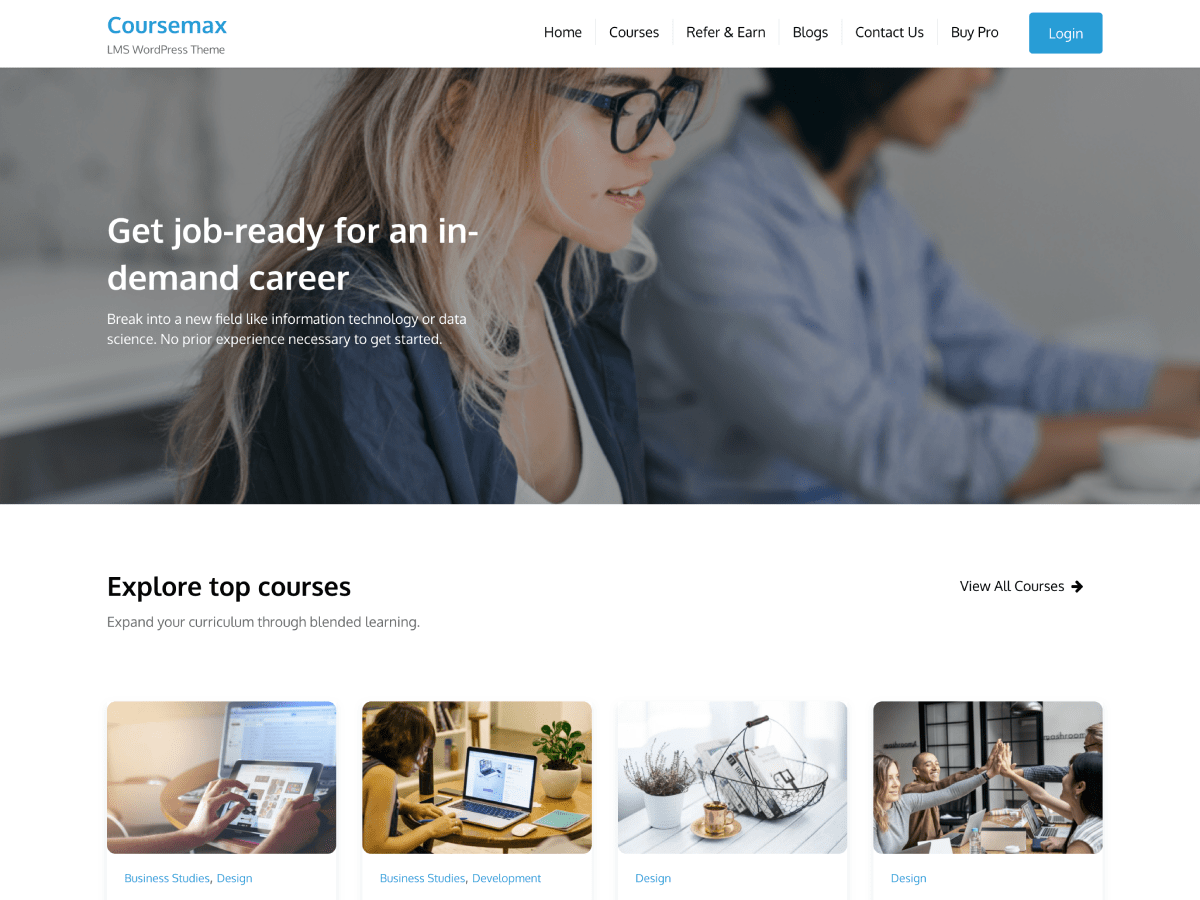 Coursemax screenshot