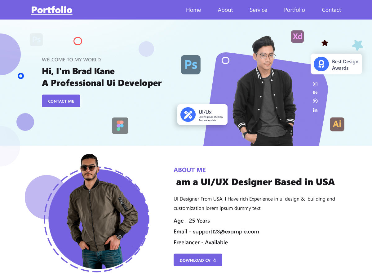 CV Portfolio Blocks Screenshot