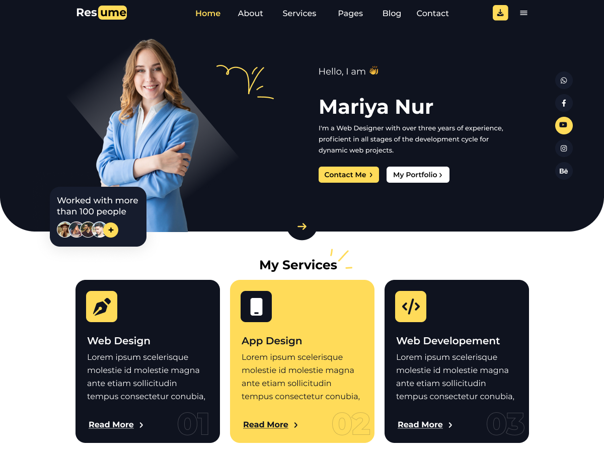 CV Resume Portfolio screenshot