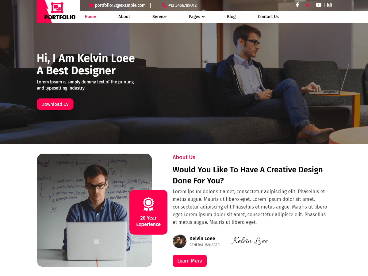 CV Workfolio screenshot